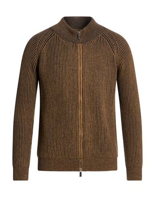Man Cardigan Camel Size 38 Wool, Cashmere