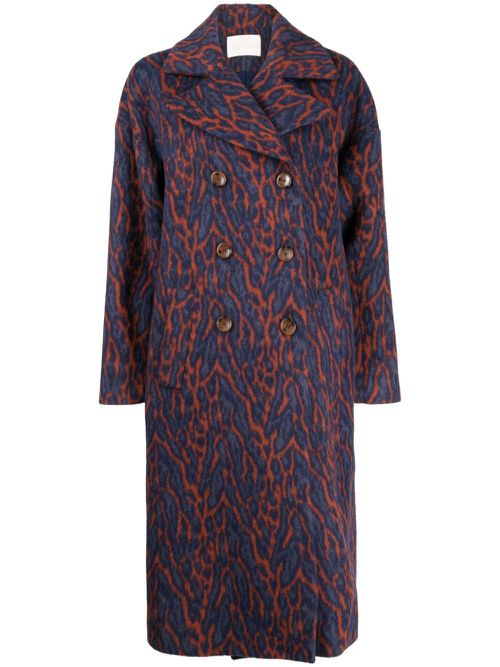 Marianna double-breasted coat - Blue