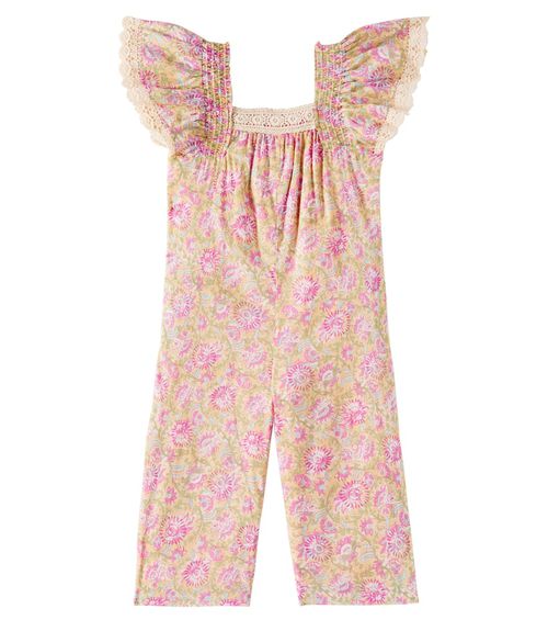 Louise Misha Irene ruffled floral cotton jumpsuit