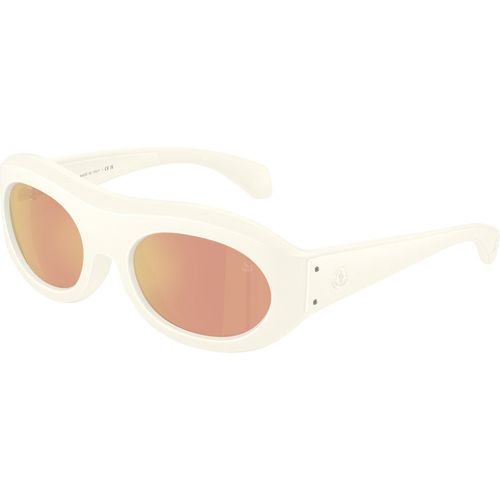 Moncler Unisex Moncler ME8015U RAMILLON 50367J Gafas de sol Inyectado Blanco Marrón Redonda Espejo