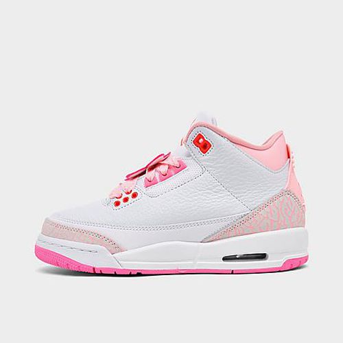 Girls Big Kids Air Retro 3 Basketball Shoes in Pearl Pink/Hyper Orange/Pink Bloom