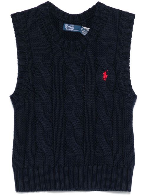 Navy Blue cable-knit vest Sweater
