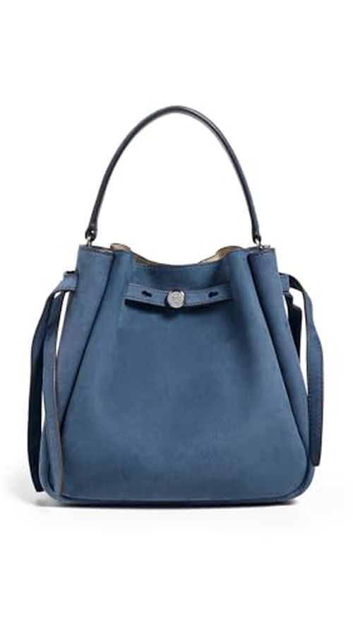 Tory Burch Women's Romy Nubuck Bucket Bag, Soft Blue, One Size