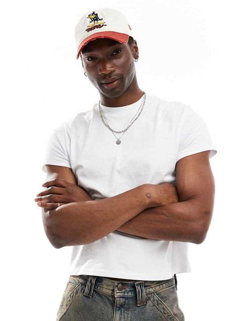 Reclaimed Vintage slim crop boxy t-shirt in white