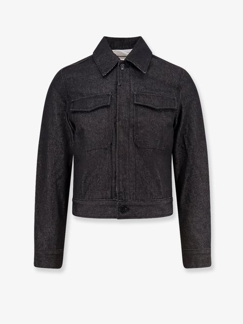 Cotton-Blend Denim Jacket — Gray