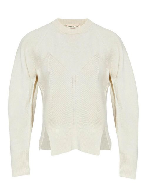 Cream White Wool-Cashmere blouse