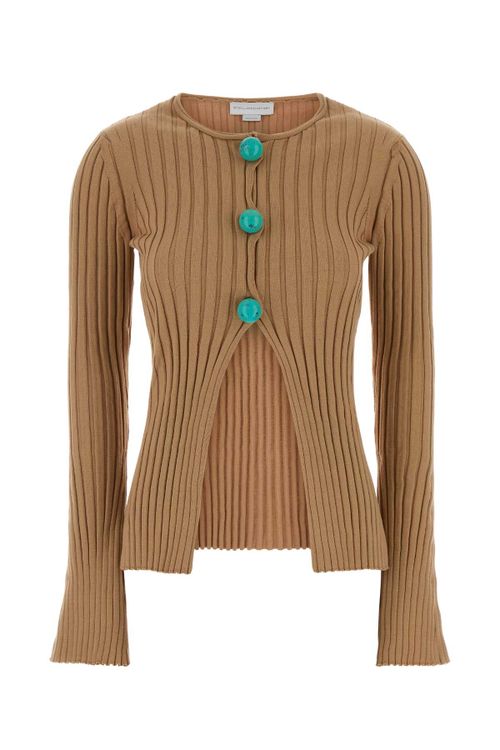 Ribbed Cardigan — Caramel