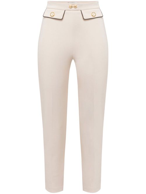 Appliqué crêpe skinny trousers - Neutrals
