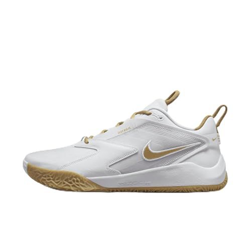 Nike HyperAce 3 Volleyball Shoes (FQ7074-105, White/Photon Dust/Metallic Gold)