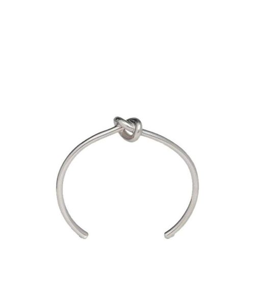 Knot extra-thin bracelet in brass with rhodium finish