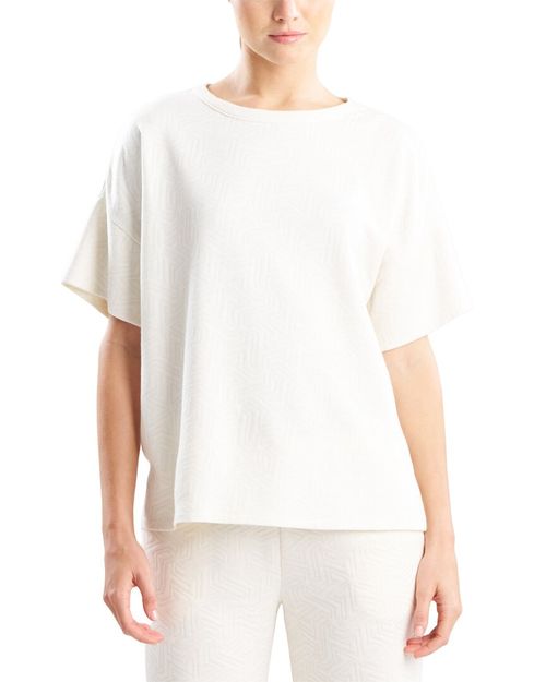 Quilted Geo Knit Jacquard Short Sleeve Top