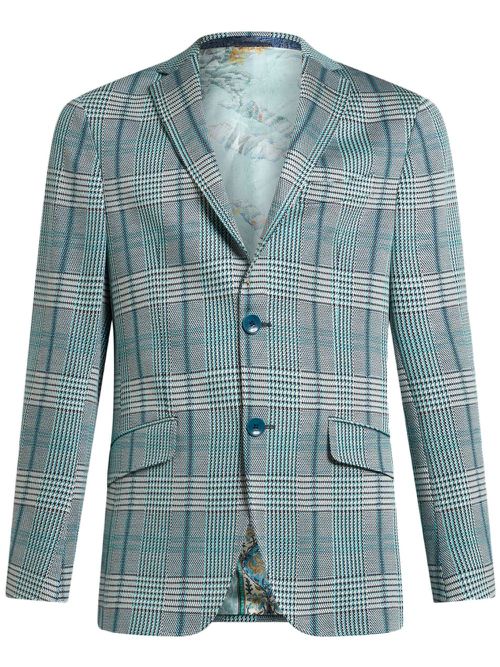 Glen plaid jersey blazer - Blue