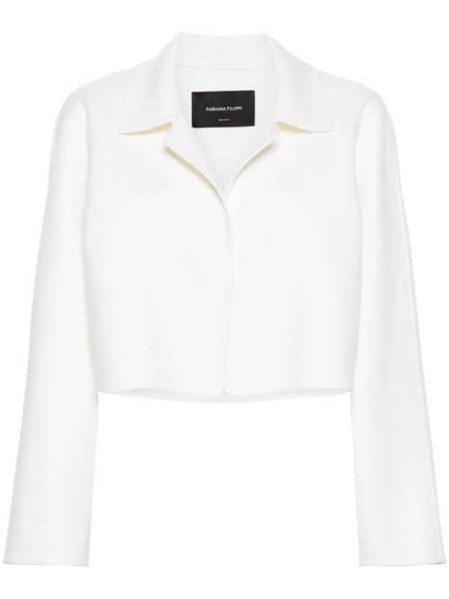 Felted Virgin Wool-Cashmere Jacket — White