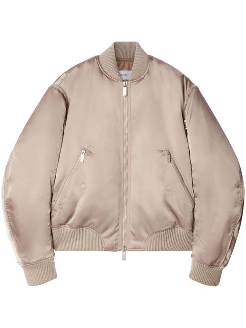 Zip-detail bomber jacket - Neutrals