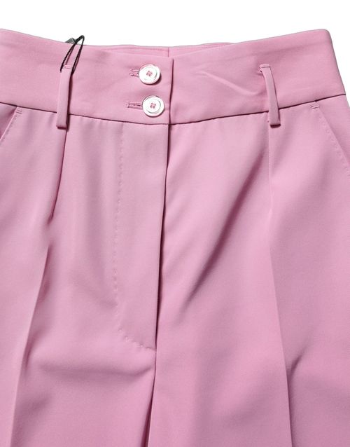 High-Waisted Tapered Trousers — Pink