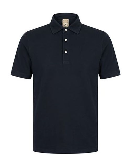 Man Polo shirt Navy Size 38 Cotton, Elastane