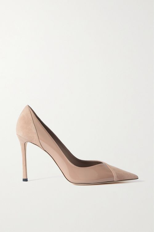 Cass 95 Suede And Patent Leather Pumps - Neutrals