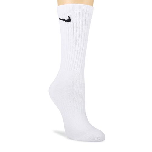 Men's 6 Pack Large Everyday Cushioned Crew Socks (White/Black)
