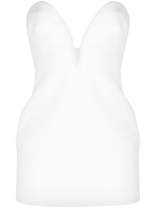 Sweetheart-neck strapless minidress - White