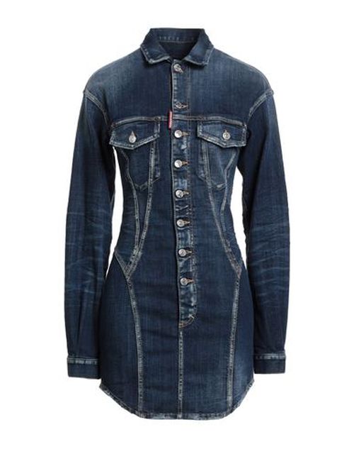 Woman Mini dress Blue Size 2 Cotton, Elastane