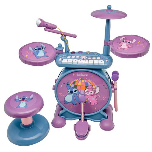 Light-Up 3-in-1 Electronic Drum Set with Keyboard, Microphone & Stool, K610D - Blue