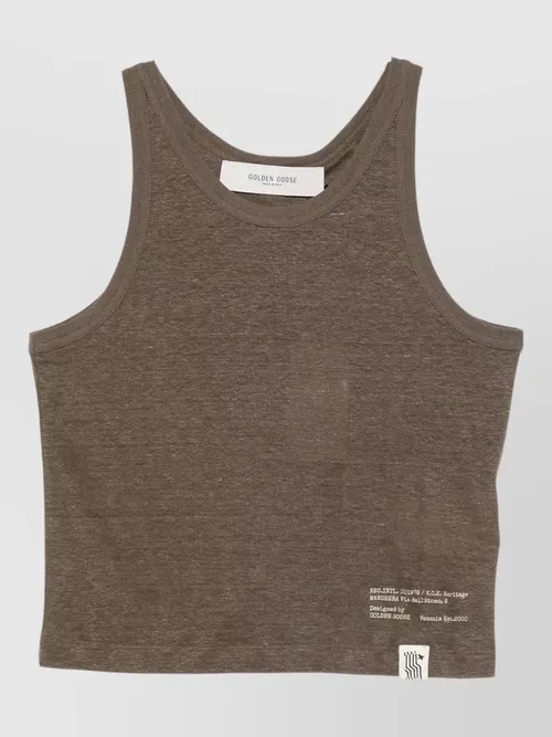 Golden Goose - mara cropped tank top double star back