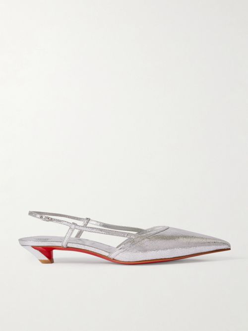 Miss Z Slingina 25 Metallic Crinkled-leather Slingback Pumps
