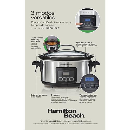 Programmable Stay or Go 6 Quart Slow Cooker