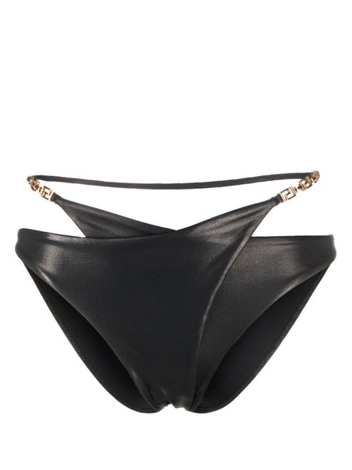 Greca-detailed layered bikini bottom - Black
