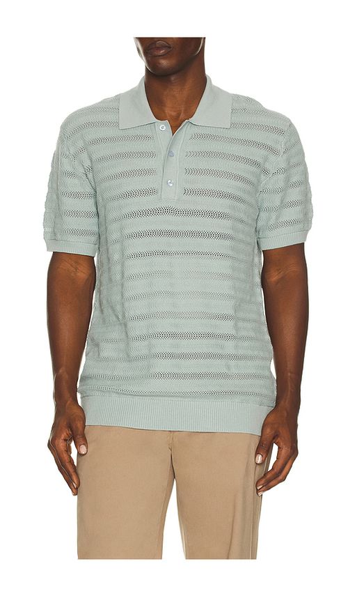 Frescobol Carioca Vidal Buttoned Polo in Coastal Blue - Baby Blue. M also in S, L, XL/1X