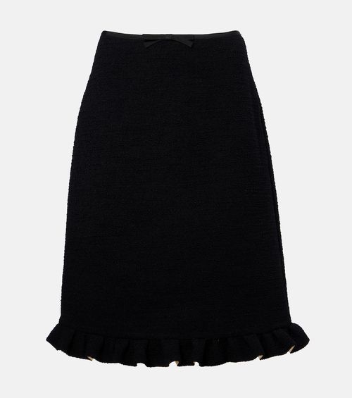 Ruffled wool-blend miniskirt