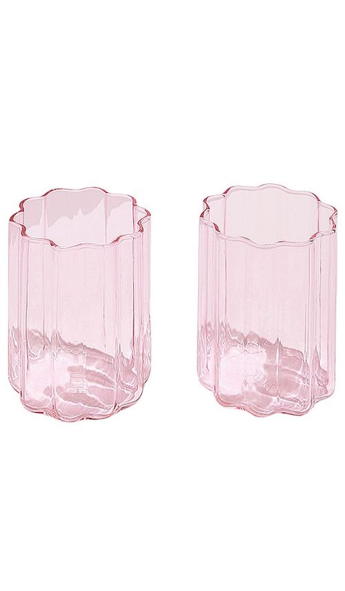Fazeek GLÄSER-SET WAVE GLASS SET OF 2 IN PINK in Pink