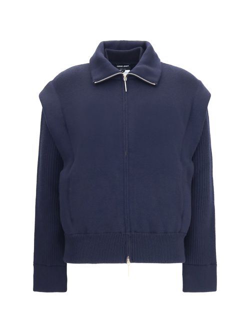 Padded Virgin Wool Jacket — Navy