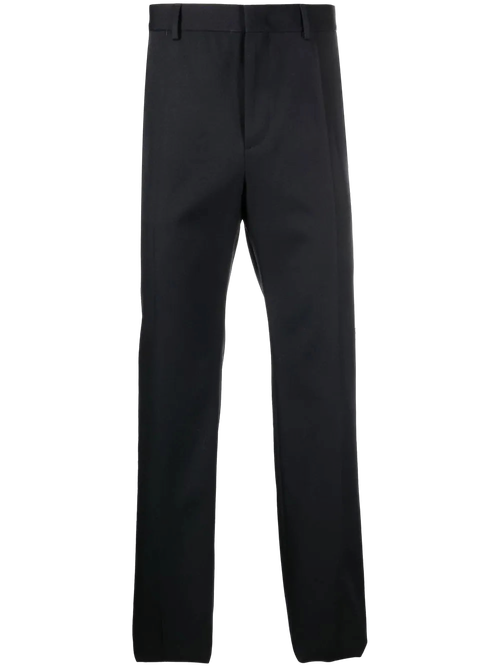Pressed-Crease Tailored Trousers — Navy