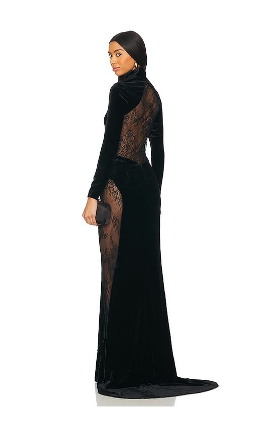 Retrofete Amor Velvet Dress in Black. XL. Also in