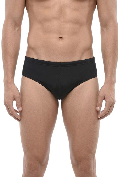 Black Solid Swim Brief