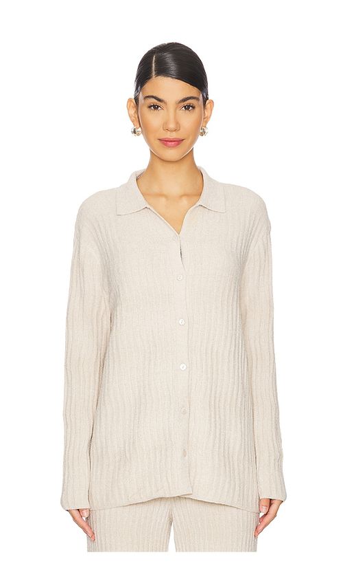 Barefoot Dreams KURZÄRMELIGES OBERTEIL BAREFOOT DREAMS COZYCHIC ULTRA LIGHT WAVE SHIRT in Beige. Größe S. Also in
