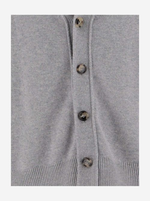 Cashmere Blend Cardigan — Gray