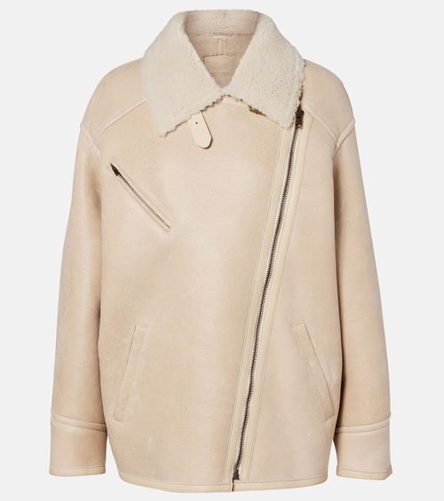 Adelina shearling-trimmed leather jacket