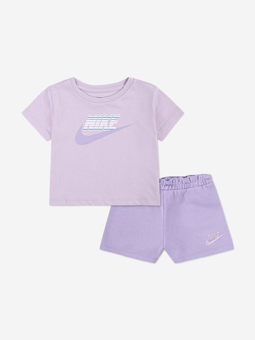 Girls Jersey and French Terry Short Set in Purple 4 - 5 Years By Childsplay Clothing