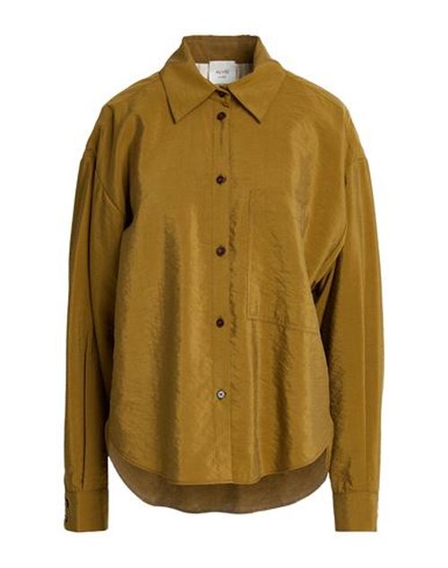 Chocolat Woman Shirt Khaki Size 4 Silk, Polyamide