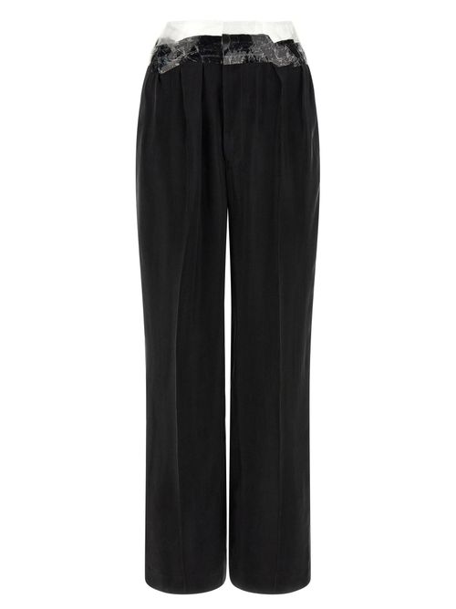 Taped Cupro Trousers — Black