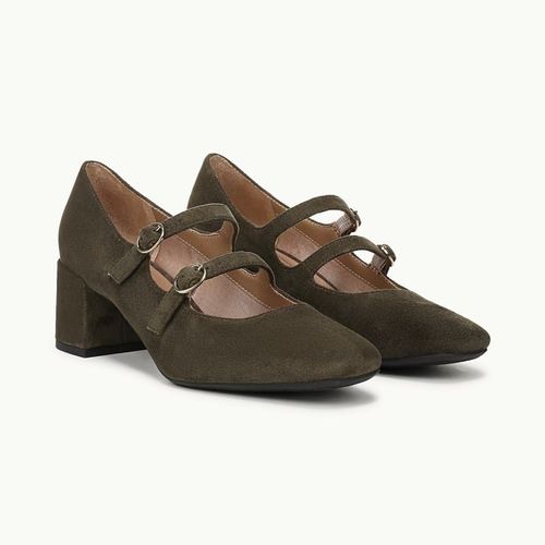 Stride Claudette Mary Jane Pump Shoes Army Green Microsuede