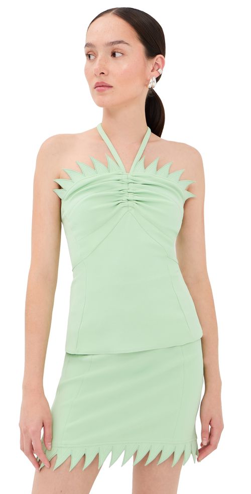 Summer Crepe Top Mint Green
