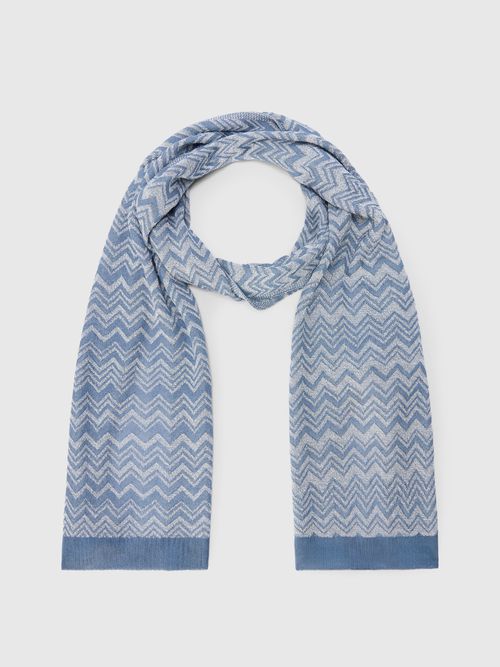 Missoni - Bufanda de mezcla de viscosa con motivo zigzag y borde acanalado, Mujer, Multicolor, : UNIC