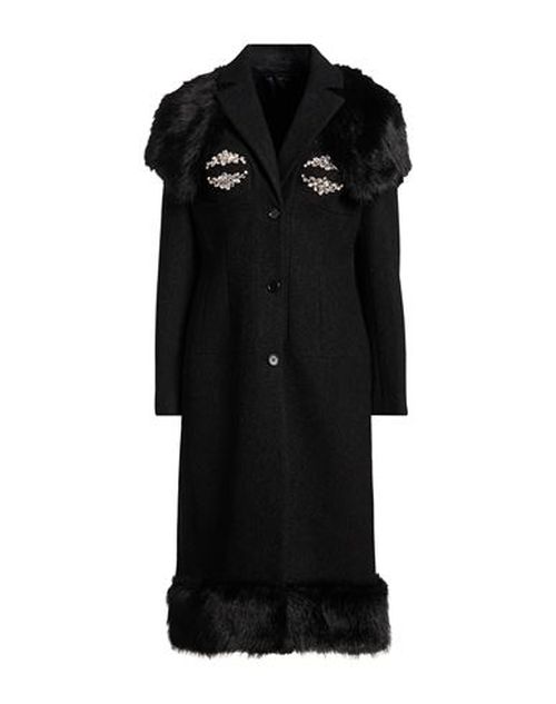 Woman Coat Charcoal Size 6 Virgin Wool, Polyamide, Polyester