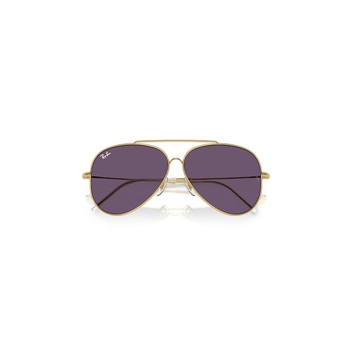Ray-Ban Aviator Reverse Sunglasses Arista Gold Frame Violet Lenses 59-11