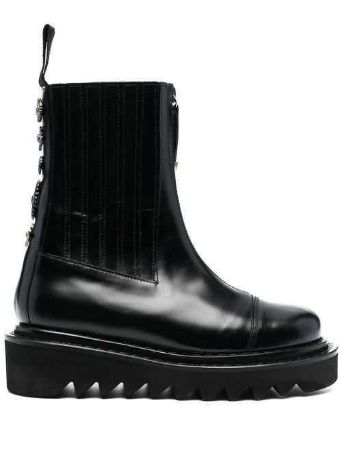 Ridged sole ankle boots - Black