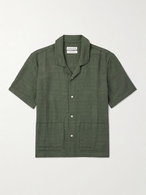Men - Salvi Camp-Collar Cotton and Hemp-Blend Gauze Shirt