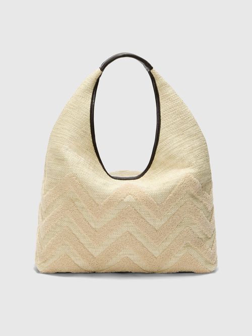 Missoni - Leather and canvas hobo bag, Women, Multicoloured, : UNIC